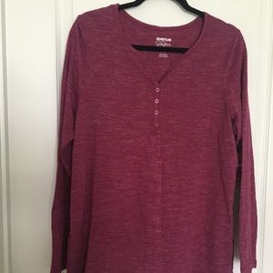 AVENUE Purple Heathered Long Sleeve Tee 18/20